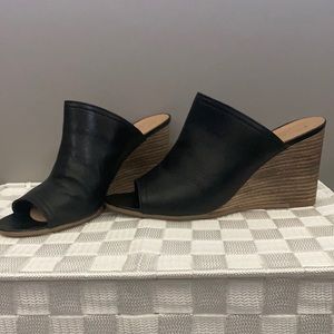 Mariella Made in Italy Leather Mules Wedges 6.5 W